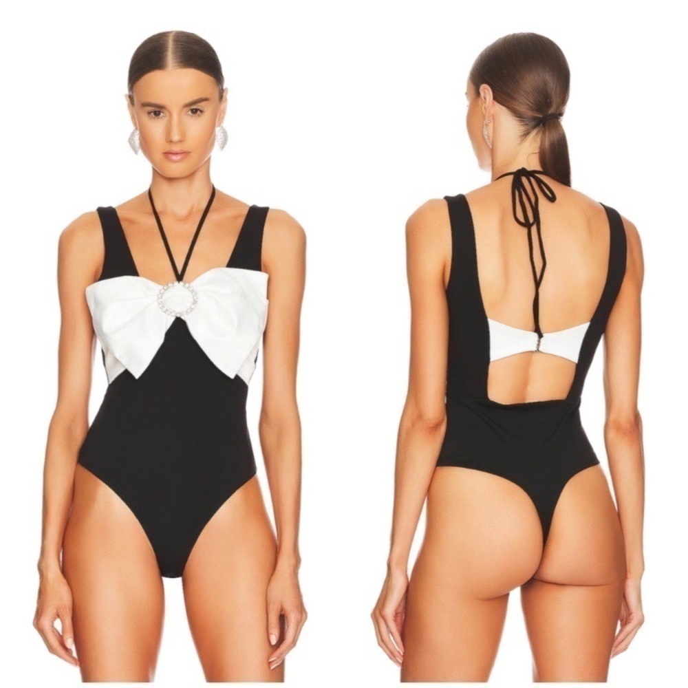 NBD Cella Bodysuit in Black & Ivory Size XXS